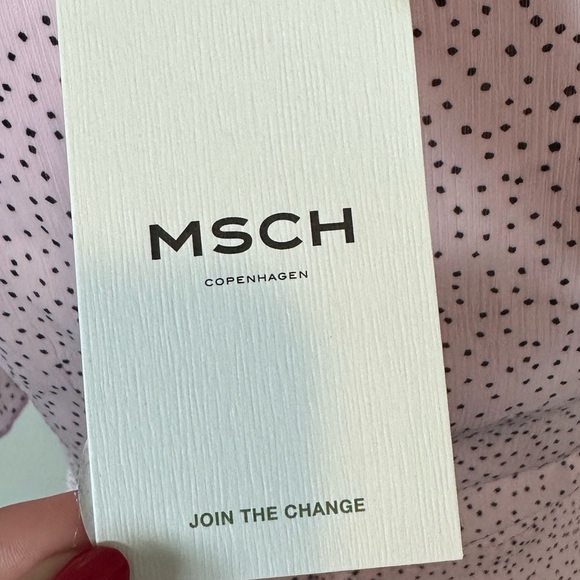 MSCH Copenhagen Samera Rikkelie Mini Wrap Dress Lilac Pink Polka Dot Size XS NEW - Picture 8 of 11